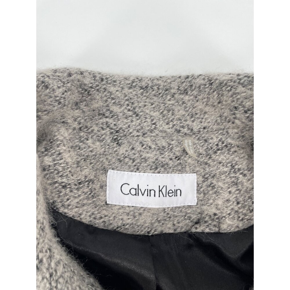 Calvin Klein Womens XL Gray Boucle Wool Blend Asymmetrical Zip Jacket Classic Ch - Picture 3 of 8